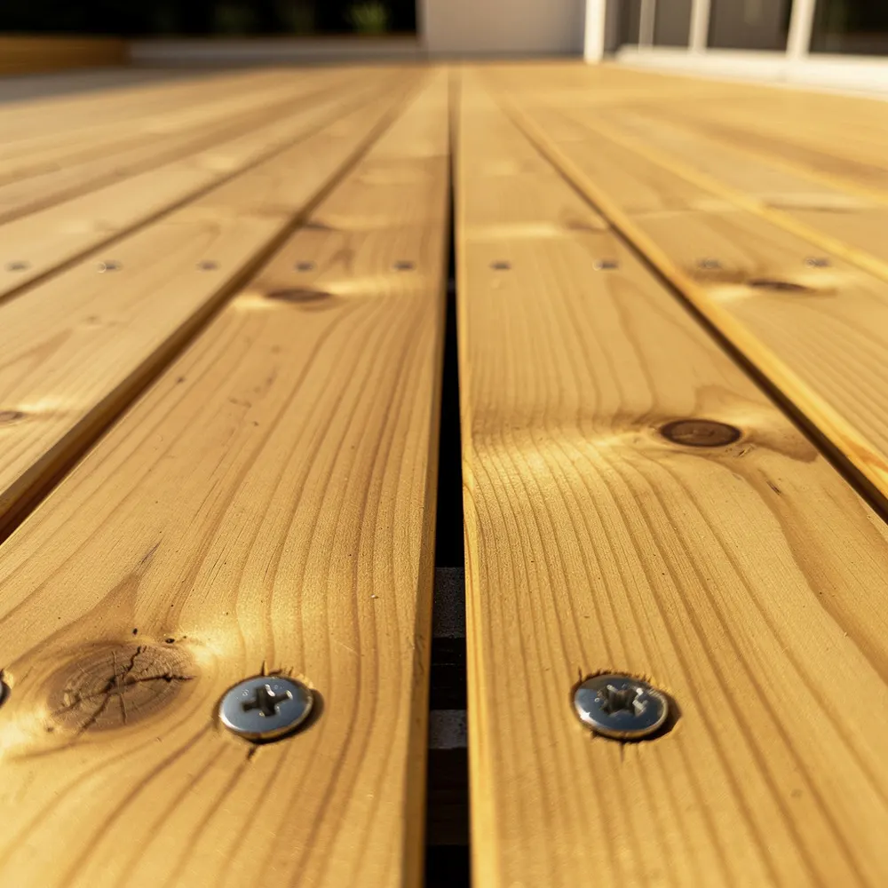 Настил из лиственницы крупным планом