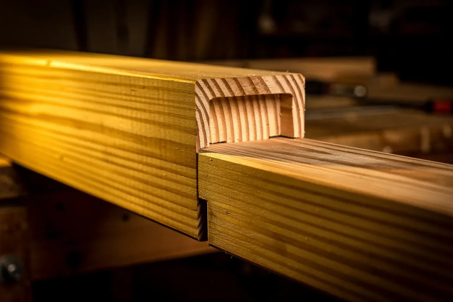 шип-паз соединение клеёный брус GL24h — плотная посадка без зазоров